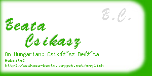 beata csikasz business card